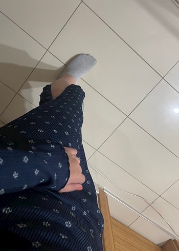 Lacivert Puantiyeli Uzun Kollu Hamile Elbisesi - Görsel 2