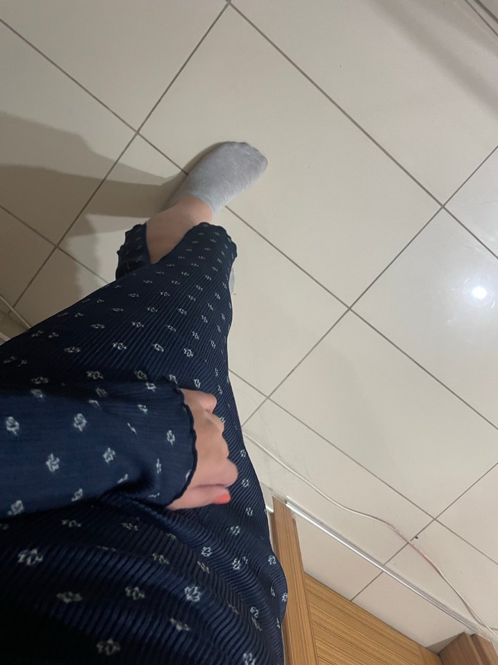 Lacivert Puantiyeli Uzun Kollu Hamile Elbisesi - Görsel 2