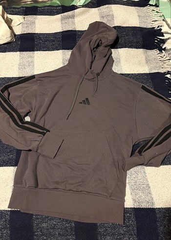 Gri Kapüşonlu Kadın Sweatshirt - Görsel 3