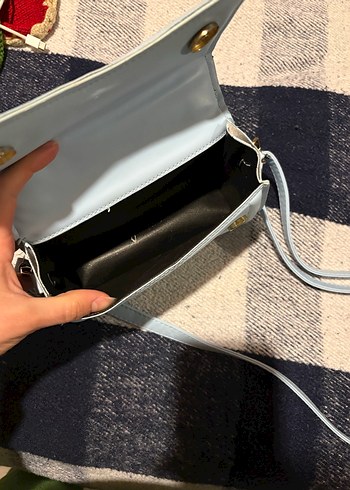 Bebe Mavisi Deri Kadın Omuz Çantası - Görsel 3