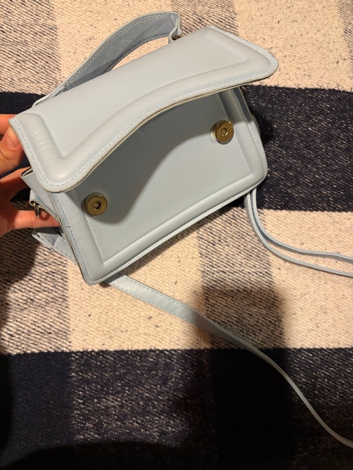 Bebe Mavisi Deri Kadın Omuz Çantası - Görsel 4