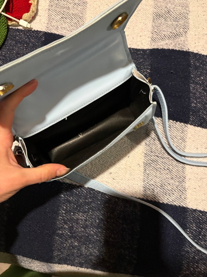 Bebe Mavisi Deri Kadın Omuz Çantası - Görsel 3