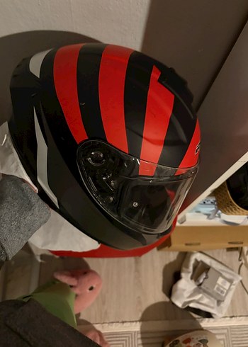 Kırmızı Parlak RS2 Biker Motosiklet Kaskı - Görsel 2