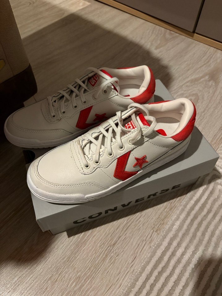 Beyaz Kırmızı Converse Yüksek Topuklu Spor Ayakkabı - Görsel 5