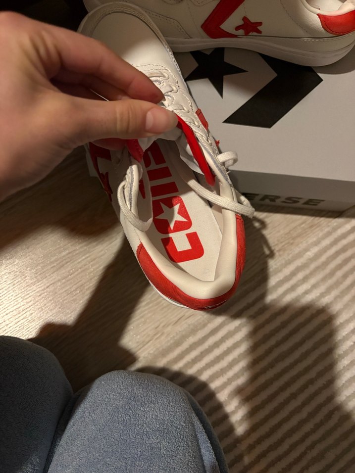 Beyaz Kırmızı Converse Yüksek Topuklu Spor Ayakkabı - Görsel 3