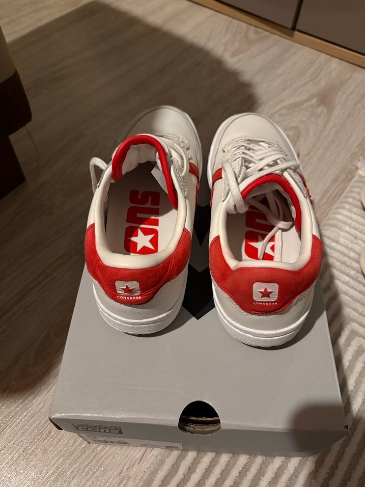 Beyaz Kırmızı Converse Yüksek Topuklu Spor Ayakkabı - Görsel 2