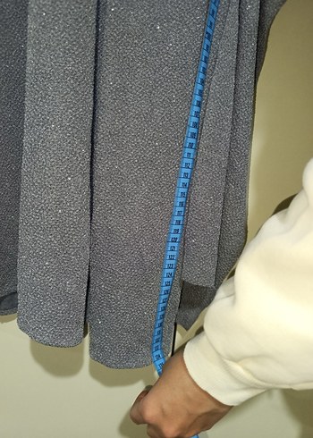 Gri Uzun Kollu Drapeli Kadın Elbise - Görsel 4