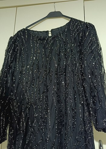 Siyah Uzun Abiye Elbise Drapeli - Görsel 4