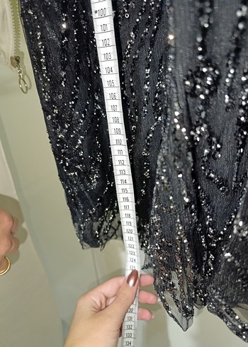 Siyah Uzun Abiye Elbise Drapeli - Görsel 7