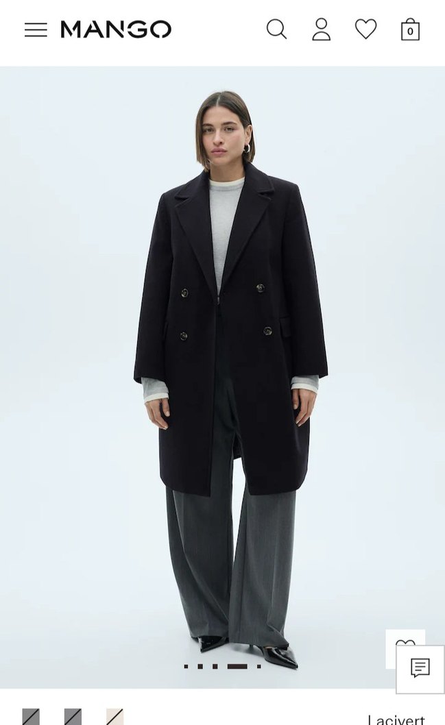 MANGO Çift Düğmeli Kaban koyu lacivert - Görsel 2