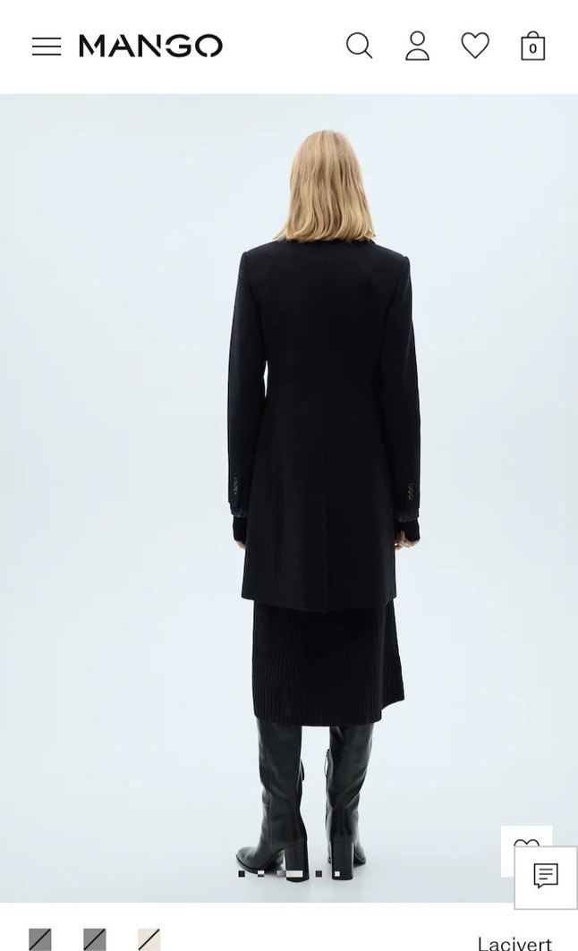 MANGO Çift Düğmeli Kaban koyu lacivert - Görsel 3