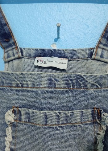 Kadın Gri Kot Midi Salopet - Görsel 3