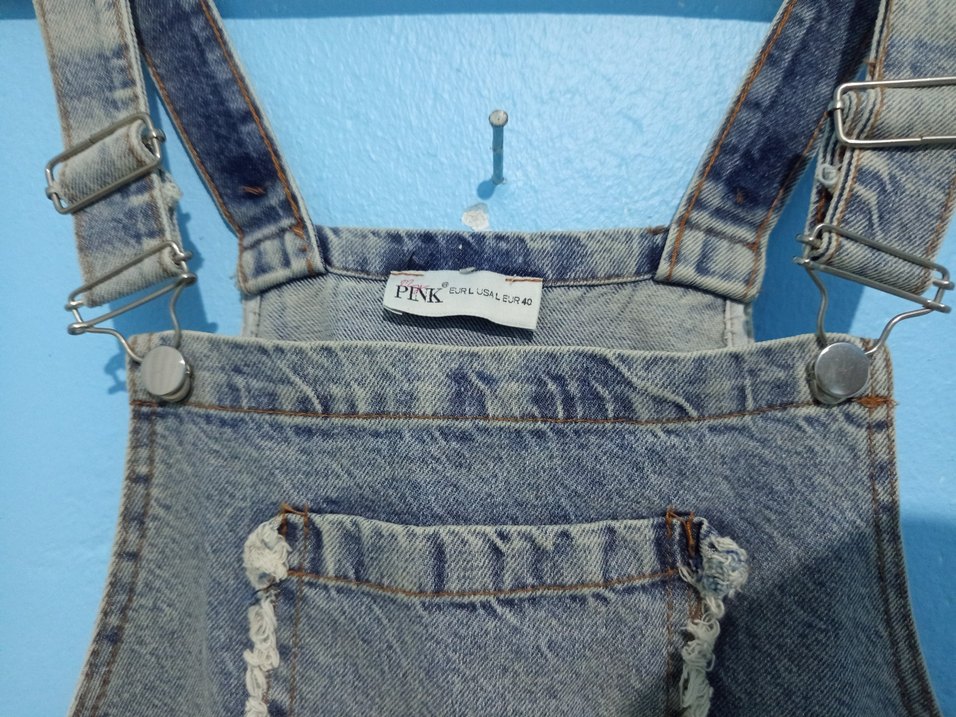 Kadın Gri Kot Midi Salopet - Görsel 3