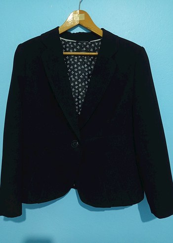 Düğmeli Siyah Kadın Blazer Ceket - Görsel 2