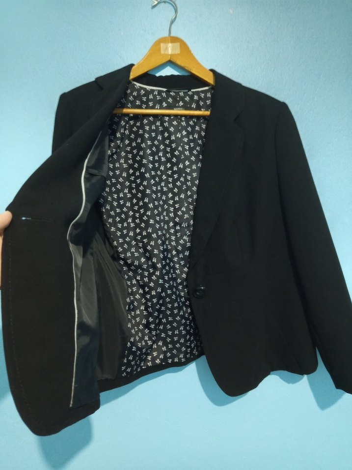 Düğmeli Siyah Kadın Blazer Ceket - Görsel 4