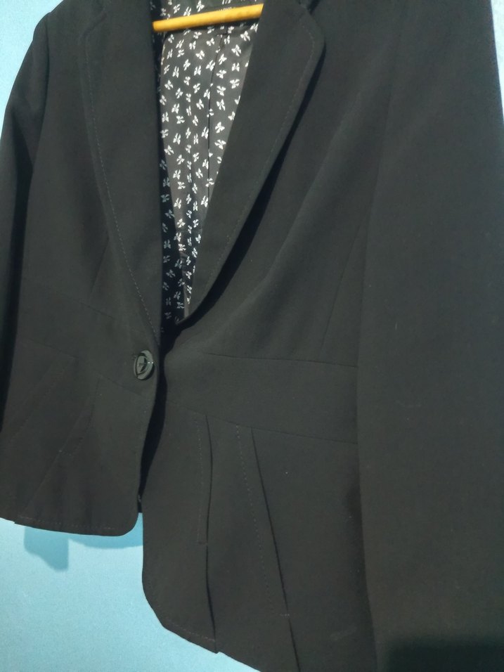 Düğmeli Siyah Kadın Blazer Ceket - Görsel 3