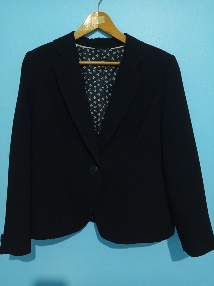 Düğmeli Siyah Kadın Blazer Ceket - Görsel 2