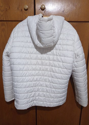 Fermuarlı Beyaz Erkek Kışlık Mont - Görsel 7