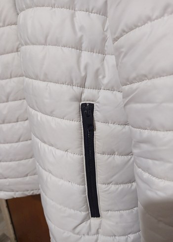 Fermuarlı Beyaz Erkek Kışlık Mont - Görsel 8