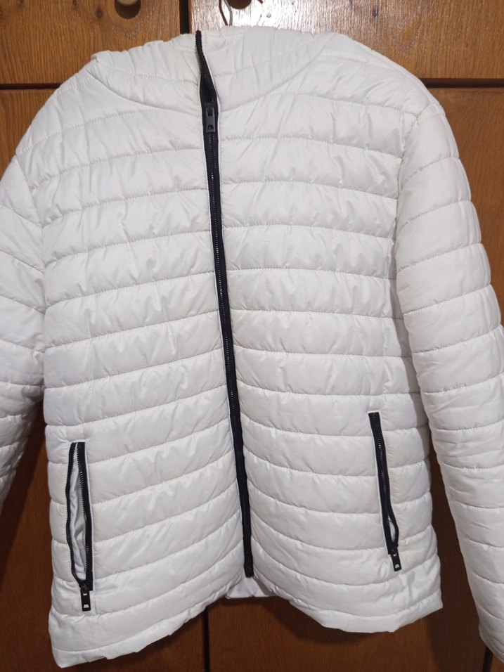 Fermuarlı Beyaz Erkek Kışlık Mont - Görsel 2