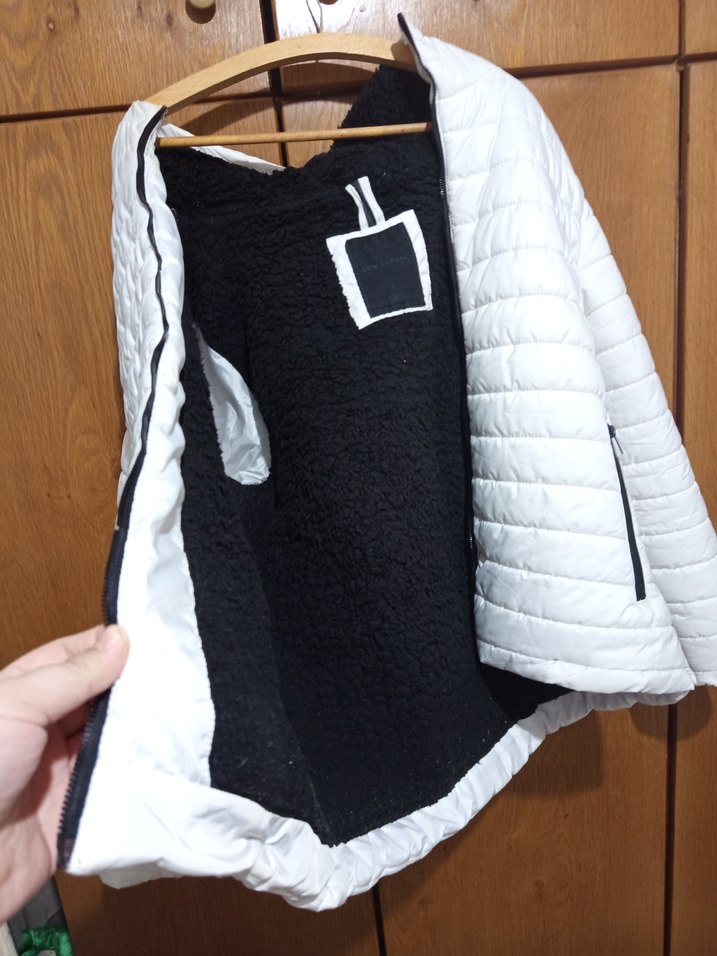 Fermuarlı Beyaz Erkek Kışlık Mont - Görsel 5