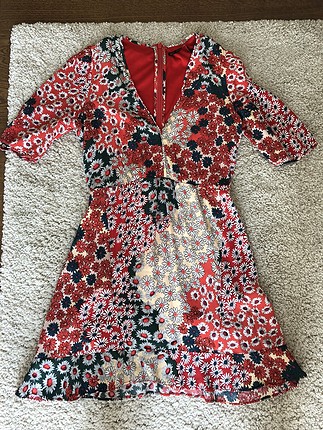 Zara Zara cicek desenli elbise