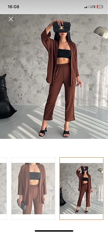 Kahverengi kimono takım yeni