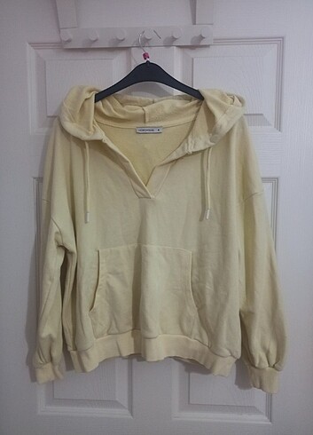 M beden açık sarı sweatshirt
