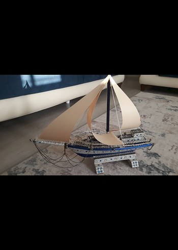 Mavi Yelkenli Dekoratif Figür - Görsel 3