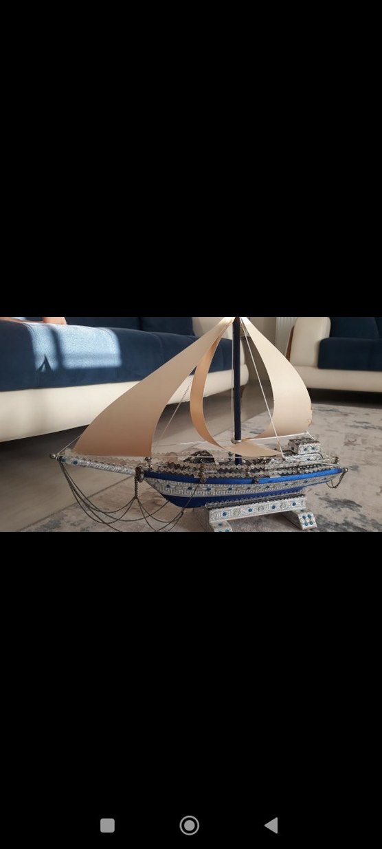 Mavi Yelkenli Dekoratif Figür - Görsel 2