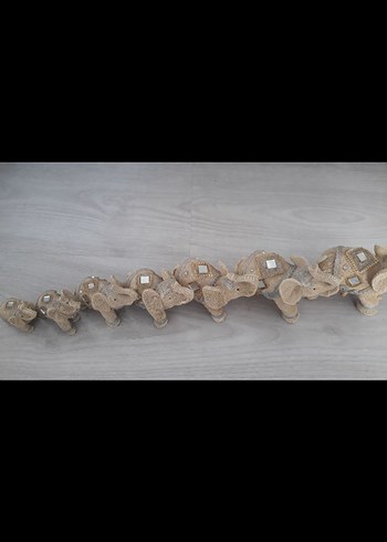 Bej Fil Figürleri Sıralı Set - Görsel 3