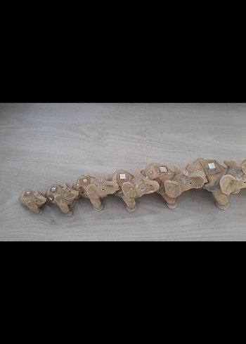 Bej Fil Figürleri Sıralı Set - Görsel 5