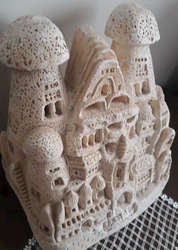 Beyaz Mantar Figürlü Dekoratif Heykel - Görsel 3