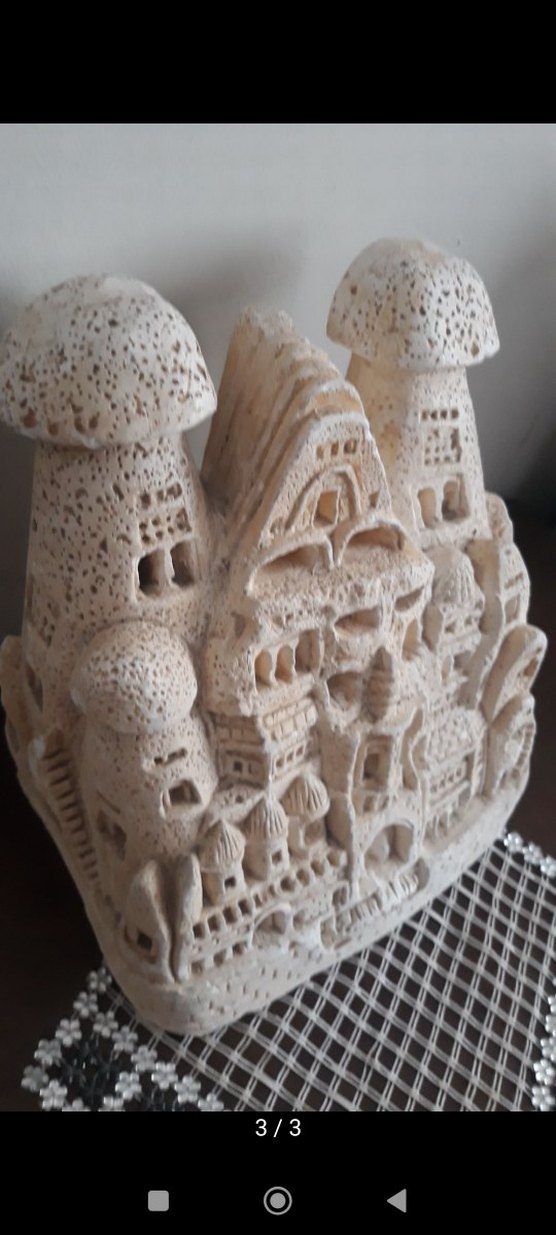 Beyaz Mantar Figürlü Dekoratif Heykel - Görsel 3