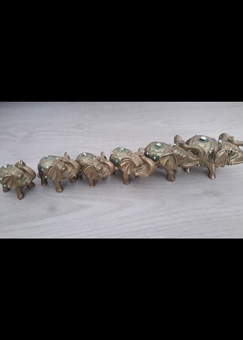 Turkuaz Detaylı Gri Fil Figürleri Seti - Görsel 2