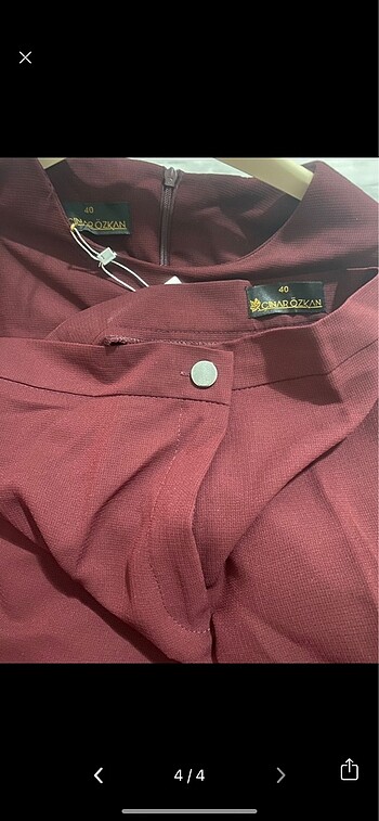 40 Beden bordo Renk Pantolonlu Şık Takım