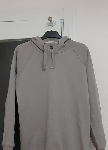 Addax gri kapüşonlu sweatshirt M 