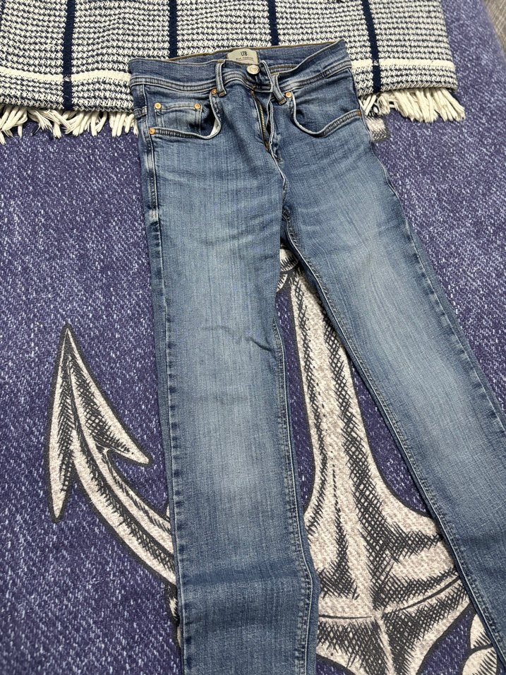 Gri Mavi erkek Denim Kemerli Skinny Pantolon - Görsel 3