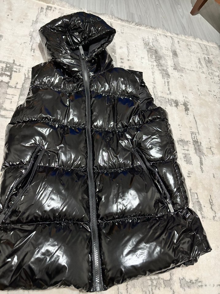 Siyah Kapüşonlu unisex Şişme Yelek - Görsel 2