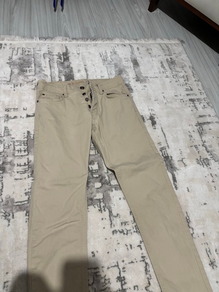 Bej Regular Fit Keten Erkek Pantolon - Görsel 3