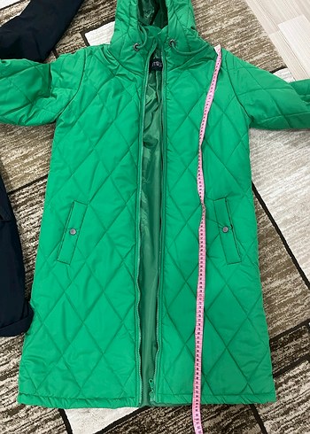 Düğmeli Yeşil Kadın Midi Kaban - Görsel 5