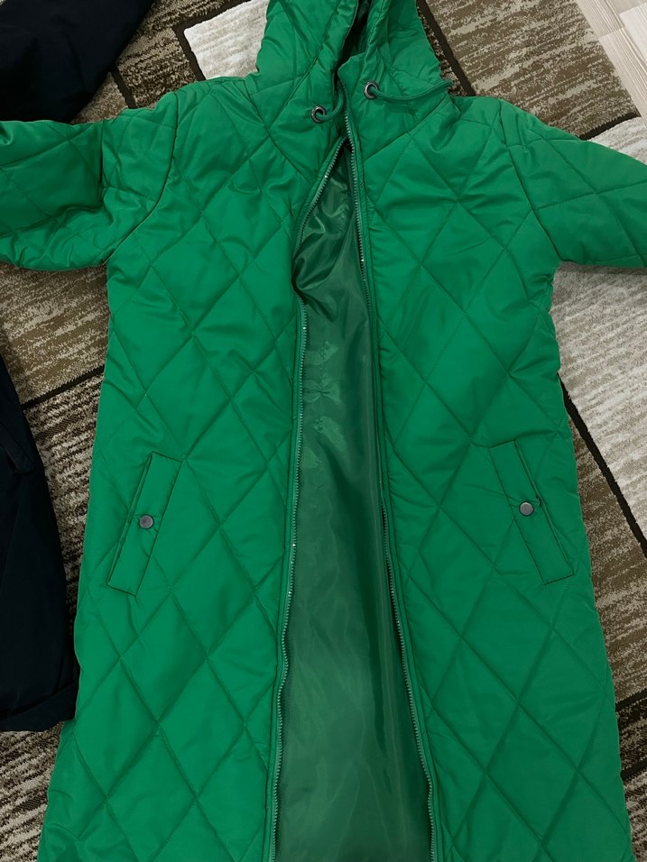 Düğmeli Yeşil Kadın Midi Kaban - Görsel 3