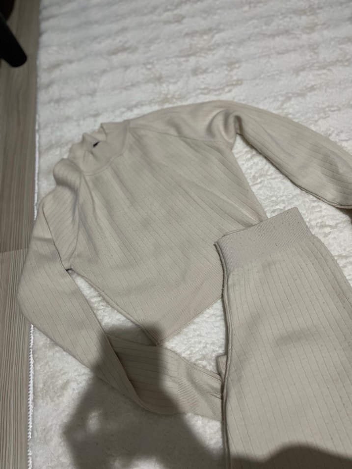 Bej Kadın Uzun Kollu Basic Takım - Görsel 2