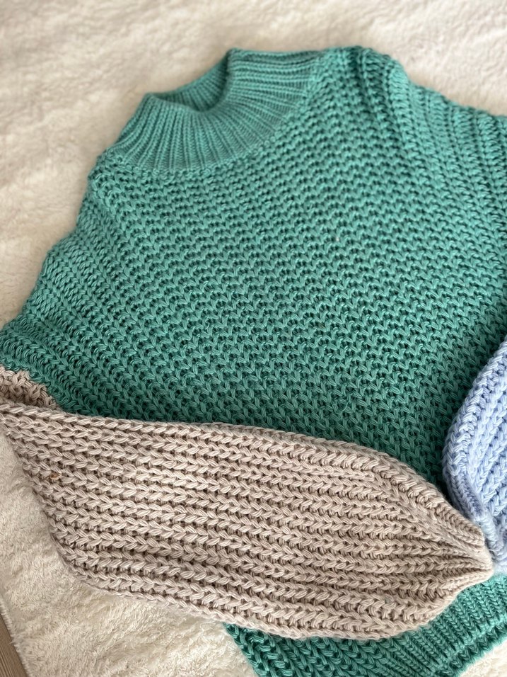 Bohem Tarzı Renkli Örgü Kadın Kazak - Görsel 2