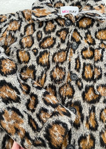 Leopar Desenli Kadın Suni Kürk Midi Ceket - Görsel 3