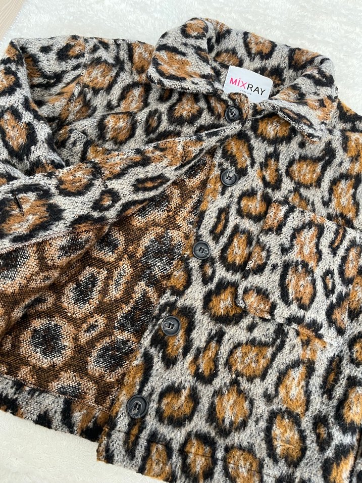 Leopar Desenli Kadın Suni Kürk Midi Ceket - Görsel 4