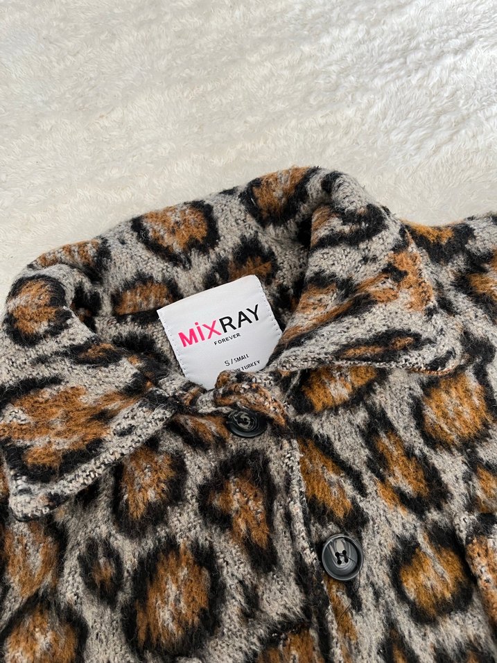 Leopar Desenli Kadın Suni Kürk Midi Ceket - Görsel 5