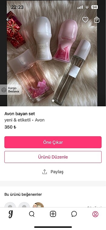 Avon bayan set