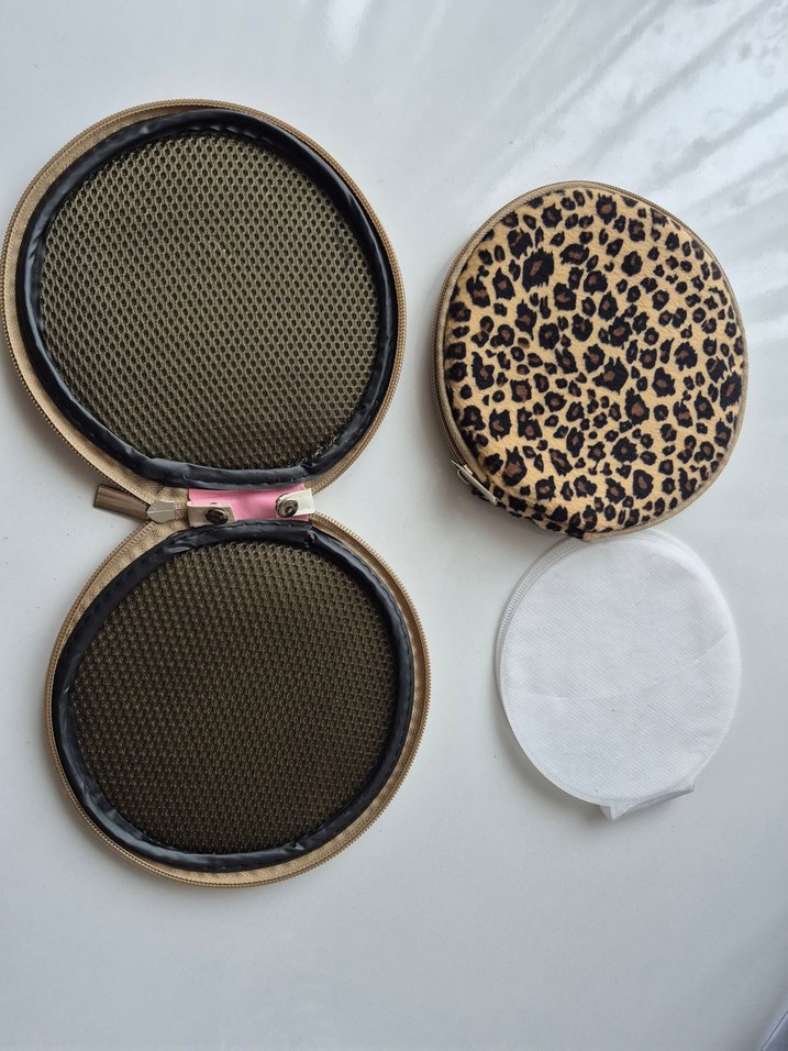 2 adet CD/DVD Çantası, Kılıfı Leopar Desenli, Fermuarlı,Yuvarlak - Görsel 3