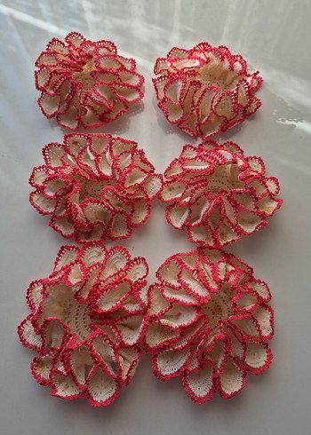 Bardak altliği, Kırmızı Kenarlı Dantel Çiçek, Sunum, Dekorasyon - Görsel 6